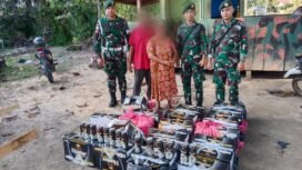 Tangkapan miras Satgas Pamtas di Kecamatan Sebuku