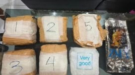 Barang bukti sabu seberat 5,4 kg yang diamankan dari IRT MAR di Pelabuhan Tunon Taka, Nunukan,