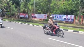 3 APK Paslon Gubernur Kaltara terpasang di areal perkantoran GADIS 1 Sedadap, Nunukan Selatan,