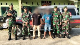 Dua WNI ikut diamankan dalam aksi penggagalan penyelundupan mobil Lan Cruiser asal Malaysia.
