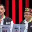 Paslon IRAMA saat tampil di debat perdana di salah satu TV swasta nasional di Jakarta, Senin (4/11/2024).