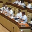 Pjs Gubernur Kaltara, Togap Simangunsong, saat hadir dalam RDP Komisi II DPR RI membahas kesiapan Pilkada 2024,