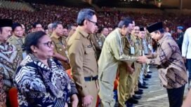 Rakornas pembangunan perdana yang dipimpin Presiden RI Prabowo di Bogor, Jabar.