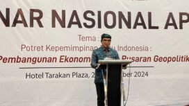 Sekprov Kaltara, Suriansyah memberikan sambutan dalam seminar nasional APPSI di Tarakan,