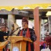 Pjs Gubernur Kaltara, Togap Simangunsong, memberi sambutan di sidang raya PGI XVII di Toraja, Jumat (8/11/2024).