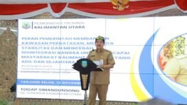 Pjs Gubernur Kaltara, Togap Simangunsong membuka seminar nasional pembangunan kawasan perbatasan,