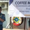 Danlanal Nunukan, Kolonel Laut (P) Handoyo saat memberikan sambutan dalam coffee morning bersama insan Pers, Selasa (17/12/2024).