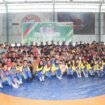 Kepala Dinas Pemuda dan Olahraga (Dispora) Kaltara Ir. Yosua Batara Payangan, S.T, M.T., membuka turnament Gulat Piala Gubernur Kaltara, di Lapangan Futsal Rajawali, Tanjung Selor, Minggu (15/12/2024).