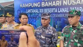Danlanal Nunukan, Kolonel Laut (P) Handoyo, meresmikan Kampung Bahari Nusantara (KBN) di kawasan pesisir Mansapa, Nunukan Selatan, Senin (30/12/2024).