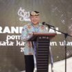 Kadis Pariwisata Pemprov Kaltara, Njau Anau, saat memberikan sambutan di malam grand final duta wisata Kaltara 2024, di Tanjung Selor,