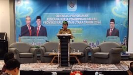Plh. Asisten Bidang Perekonomian dan Pembangunan Setda Kaltara, Burhanuddin, S.Sos., M.Si., membuka pelaksanaan Orientasi Penyusunan Rencana Kerja Pemerintah Daerah (RKPD) Provinsi Kalimantan Utara Tahun 2026,