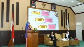 Ketua Tim Penggerak Pemberdayaan Kesejahteraan Keluarga (TP-PKK) Kalimantan Utara (Kaltara), Hj. Rahmawati Zainal, SH, menghadiri Seminar Nasional, di Ruang Aula Badan Pengembangan Sumber Daya Manusia (BPSDM) Kabupaten Bulungan, Rabu (18/12/2024).