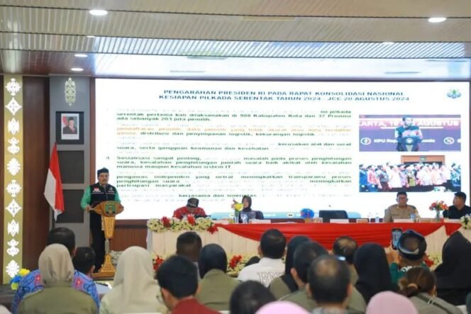 
					Pjs Gubernur Kaltara, Togap Simangunsong, tekankan pentingnya sinergytas semua stake holder untuk menyukseskan Pilkada serentak 2024,