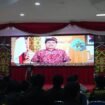 Pjs Gubernur Kaltara, Togap Simangunsong, memberi sambutan di HUT HLN 79, melalui video,