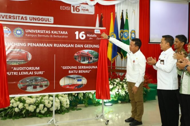 
					Asisten Bidang Pemerintahan dan Kesejahteraan Rakyat Setda Kaltara, H. Datu Iqro Ramadhan, S.Sos., M.Si., dalam Peringatan Dies Natalis ke-16 Universitas Kaltara (Unikaltar) di Auditorium Putri Lemlaisuri, Tanjung Selor, Rabu, (18/12/2024).