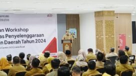 Pjs Gubernur Kaltara, Togap Simangunsong membuka workshop hasil Rakornas penyelenggaraan pemerintah daerah.