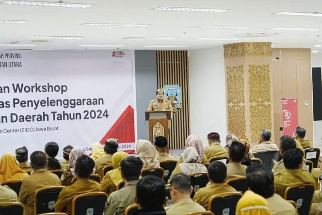 
					Pjs Gubernur Kaltara, Togap Simangunsong membuka workshop hasil Rakornas penyelenggaraan pemerintah daerah.