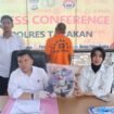 Jumpa Pers kasus pelecehan seksual ayah tiri berusia 50 tahun di Tarakan terhadap anak gadisnya 14 tahun, di Polres Tarakan. (dok.Polres Tarakan).