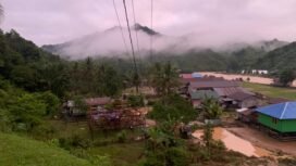 Potret Lumbis Hulu pasca banjir kiriman Malaysia merendam daerah ini, pada Jumat (10/1/2025).