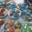 Sajian menu dalam tradisi Manre Sipulung di momen Isra' Mi'raj di Sei Taiwan, Pulau Sebatik, Senin (27/1/2025). dok.Kahar.