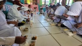 Ilustrasi : Murid murid SDN di Nunukan Selatan, menikmati menu MBG.