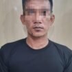 SUH (31) warga Jl.Ahmad Yani, Desa Sungai Nyamuk, Sebatik Timur, diamankan polisi saat membungkus pahe sabu sabu.