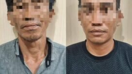 AND (48) dan HER (37), warga Jalan Ujang Bandung, Desa Setabu, Sebatik Barat, diamankan polisi karena membawa sabu sabu 116,17 gram dari Malaysia,