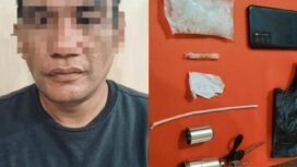 AND (43), residivis yang kembali diamankan karena membawa seperangkat lengkap narkoba,