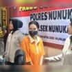 Bahdaniar alias Emi Binti Muhammad Idris (38), IRT 6 anak pembunuh kekasihnya yang merupakan tenaga honor Pemkab Nunukan, saat diamankan polisi,