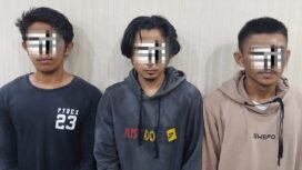 Tiga pemain narkoba yang diamankan Satreskoba Polres Nunukan dalam aksi penggerebekan di Sei Manurung, Sebatik,