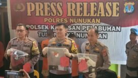 Pers rilis kasus asusila pemuda motoris speed boat ID (21) terhadap gadis SMP 15 tahun, di Mapolsek KSKP Nunukan,