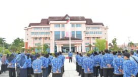 Ilustrasi : Sejumlah ASN Nunukan saat mengikuti upacara HUT KORPRI di halaman Gedung Pemkab Nunukan,