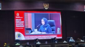 Wakil Ketua DPRD Nunukan, Andi Mariyati memimpin rapat paripurna LKPJ Bupati 2024, Senin (5/5/2025).