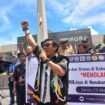 Orasi penolakan GRIB JAYA di Tugu Dwikora Nunukan. Aksi penolakan GRIB diinisiasi Poltek Nunukan, sebagai antisipasi kerusuhan SARA di perbatasan RI - Malaysia.