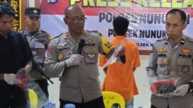 Jumpa pers kasus kriminal di Mapolsek Nunukan Kota, Kamis (1/5/2025).