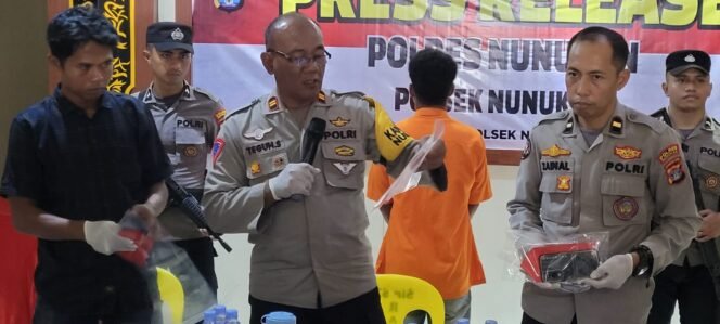 
					Jumpa pers kasus kriminal di Mapolsek Nunukan Kota, Kamis (1/5/2025).