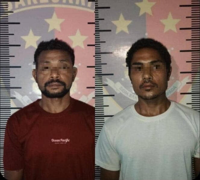 
					Dua karyawan PT KHL diamankan polisi. Keduanya melakukan perusakan Pos Jaga dan motor, juga menganiaya Security dengan parang,