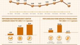 Data statistik pertumbuhan ekonomi Nunukan triwulan I - 2025 yang disajikan BPS Nunukan,