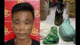 Salah satu pelaku pencuri 200 karung rumput laut. Uang hasil mencuri digunakan untuk biaya sehari hari dan judi online,