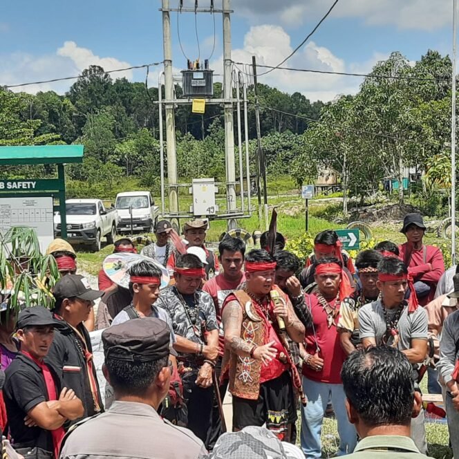 
					Aksi demo MHA Dayak di pedalaman Nunukan, menuntut pertanggung jawaban PT AHL yang meracuni  tanaman singkong warga,