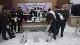 Pemusnahan 11 Kg narkoba oleh aparat keamanan dan instansi vertikal di Nunukan, Selasa (1/7/2025).