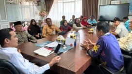 Audiens antara Bupati Nunukan, Irwan Sabri dan Pengurus Pramuka Nunukan membahas persiapan Nunukan sebagai tuan rumah peringatan Hari Pramuka pada 14 Agustus 2025 nanti,