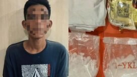 J (27) warga Bontang, Kaltim, diamankan polisi. J mencuri motor warga untuk jualan narkoba.