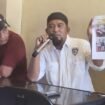 Ketua KONI Nunukan, Samran Nur Alim menggelar jumpa pers menjelaskan lambannya anggaran turun, Sabtu (27/7/2025).
