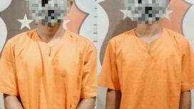 AC (22), dan AR (22), warga Jalan Sungai Fatimah, Desa Binusan, Nunukan. Keduanya diamankan pasca mencuri di pabrik pengolahan aspal milik H.Hamka, Selasa (29/7/2025). Dok.Polres Nunukan.