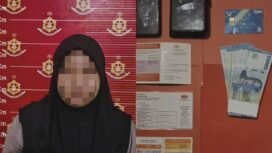 SA (35), warga Jalan Asnur, Daeng Pasau, RT 11, Kelurahan Sei Limau, Kecamatan Sebatik Tengah diamankan Polisi karena diduga menjadi calo CTKI ilegal. Dok.Polres Nunukan.