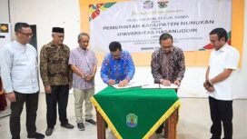 Pemerintah Kabupaten Nunukan, Kalimantan Utara, menandatangani kesepakatan bersama (MOU) tentang Penyelenggaraan Pendidikan Jalur Kerjasama Afirmasi Angkatan Tahun 2025 bersama Universitas Hasanuddin (UNHAS). Dok.Prokopim.