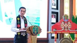 Bupati Nunukan, Irwan Sabri memberikan sambutan di Musrenbang Kabupaten Nunukan. Dok.Prokopim.