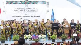 Pembukaan Rapat Kerja Daerah (RAKERDA) IV Gereja Kemah Injil (GKII) Daerah Tarakan,Tana Tidung, dan Nunukan tahun 2025, di GKII Sekalayan, Seimanggaris, Selasa (1/7/2025).