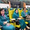 Ketua Tim Penggerak PKK Kabupaten Nunukan, Ny. Andi Annisa Muthia Irwan, (berkerudung di tengah) menghadiri Rapat Kerja Nasional (Rakernas) X PKK Tahun 2025 dan puncak peringatan Hari Kesatuan Gerak (HKG) PKK ke-53, yang digelar di Samarinda Convention Hall, Kalimantan Timur, Selasa (8/7/2025). Dok.Prokopim.
